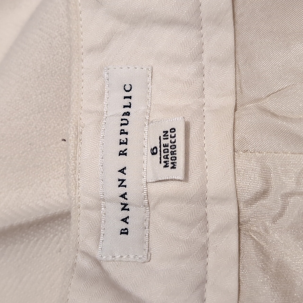 Banana Republic Women's Wool Cream Dress Pants Size 6 - Picture 7 of 8